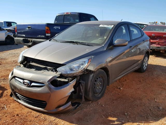 KMHCT4AE1EU628473 - 2014 HYUNDAI ACCENT GLS GRAY photo 2