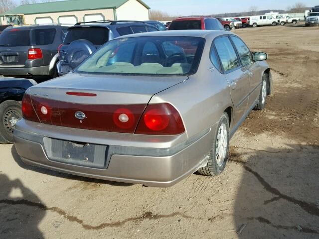 2G1WF52E739141603 - 2003 CHEVROLET IMPALA GOLD photo 4