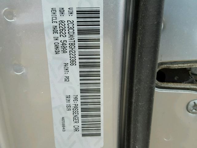 2C3CDXAT8GH223366 - 2016 DODGE CHARGER PO SILVER photo 10