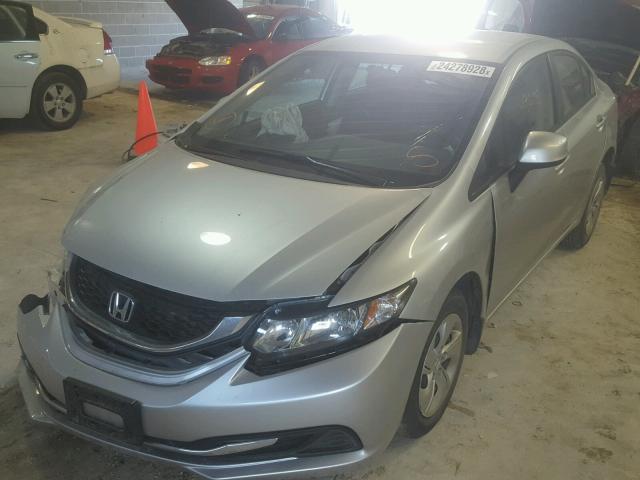 2HGFB2F50DH583725 - 2013 HONDA CIVIC LX SILVER photo 2