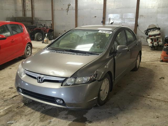 JHMFA36227S029501 - 2007 HONDA CIVIC HYBR GRAY photo 2