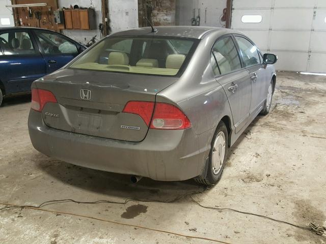 JHMFA36227S029501 - 2007 HONDA CIVIC HYBR GRAY photo 4