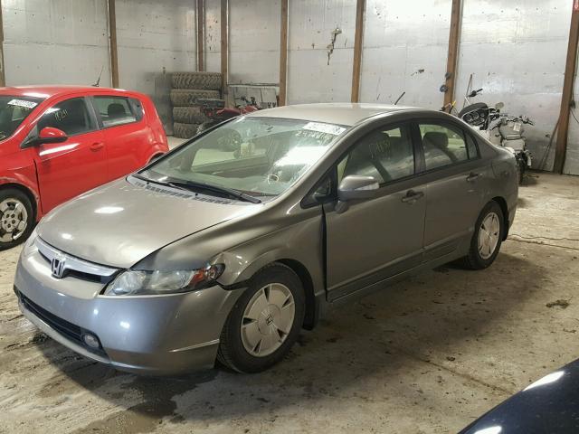 JHMFA36227S029501 - 2007 HONDA CIVIC HYBR GRAY photo 9