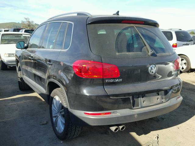 WVGAV7AX1CW535863 - 2012 VOLKSWAGEN TIGUAN S BLACK photo 3