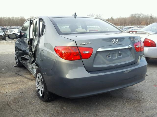 KMHDU4AD6AU884269 - 2010 HYUNDAI ELANTRA BL GRAY photo 3