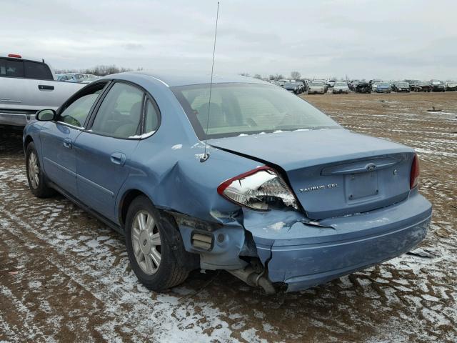 1FAFP56U37A140891 - 2007 FORD TAURUS SEL BLUE photo 3