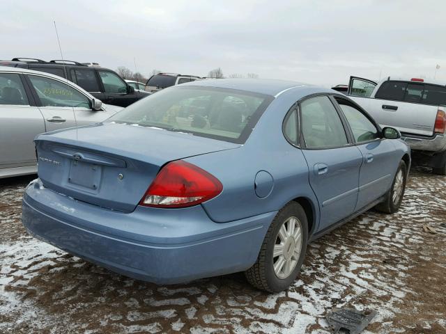 1FAFP56U37A140891 - 2007 FORD TAURUS SEL BLUE photo 4