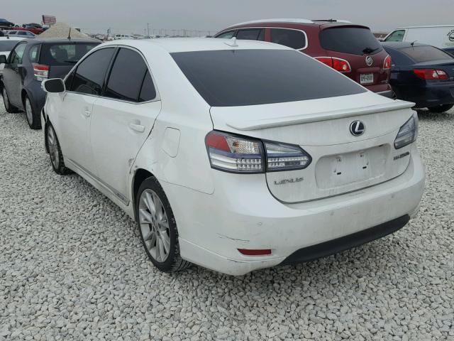 JTHBB1BA0A2034796 - 2010 LEXUS HS 250H WHITE photo 3