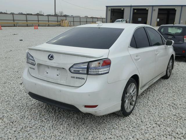 JTHBB1BA0A2034796 - 2010 LEXUS HS 250H WHITE photo 4