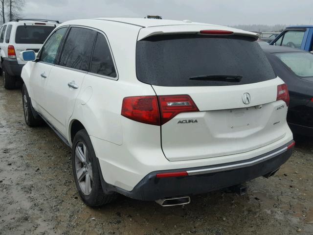 2HNYD2H28BH538611 - 2011 ACURA MDX WHITE photo 3