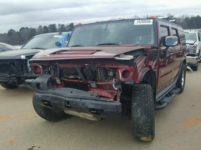 5GRGN23U63H129424 - 2003 HUMMER H2 RED photo 2