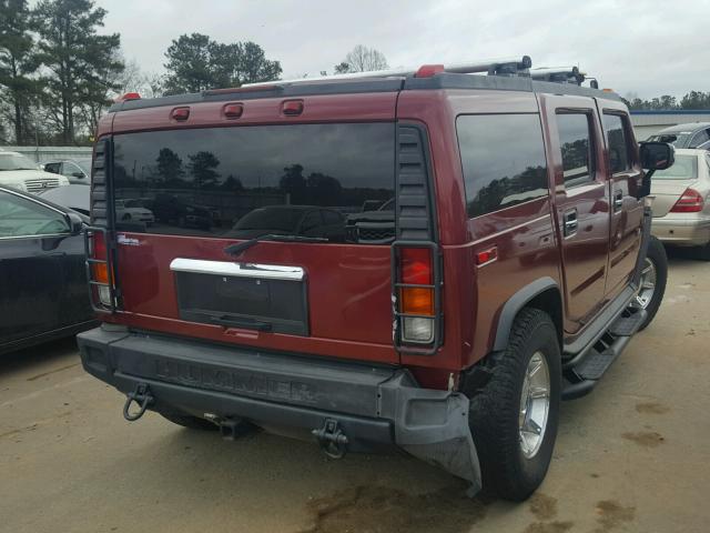 5GRGN23U63H129424 - 2003 HUMMER H2 RED photo 4