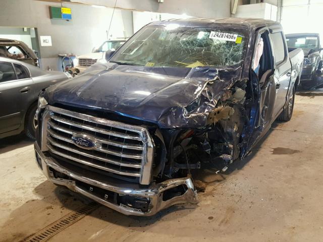 1FTEW1CP0FFC19324 - 2015 FORD F150 SUPER BLUE photo 2