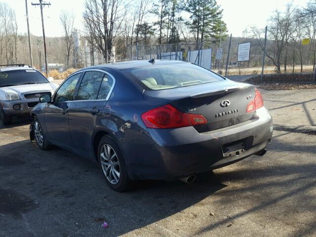 JNKBV61F18M266582 - 2008 INFINITI G35 GRAY photo 3