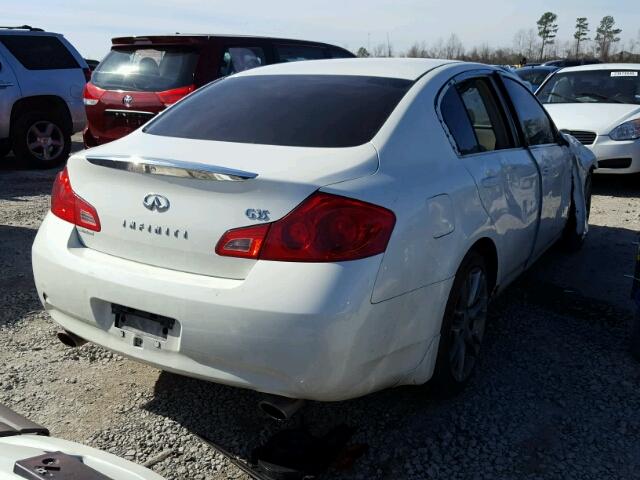 JNKBV61E57M728390 - 2007 INFINITI G35 WHITE photo 4