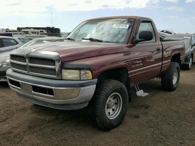 1B7HC16YX1S215047 - 2001 DODGE RAM 1500 BURGUNDY photo 2