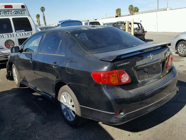 1NXBU4EE9AZ236287 - 2010 TOYOTA COROLLA BA BLACK photo 3