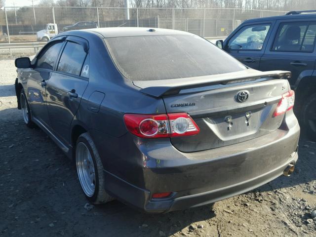 2T1BU4EE7BC638831 - 2011 TOYOTA COROLLA BA GRAY photo 3