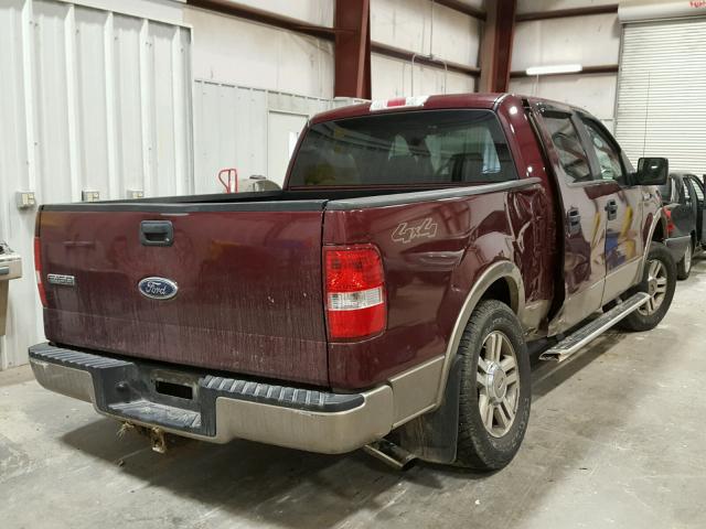 1FTPW145X5KD46903 - 2005 FORD F150 SUPER BURGUNDY photo 4