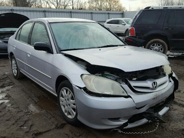 1HGES16505L023049 - 2005 HONDA CIVIC LX SILVER photo 1