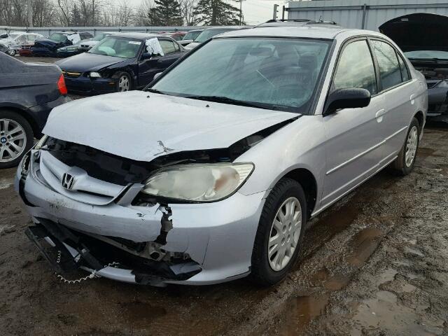 1HGES16505L023049 - 2005 HONDA CIVIC LX SILVER photo 2