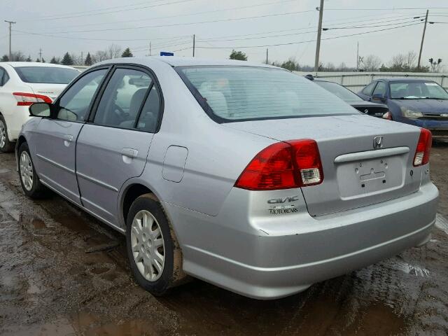 1HGES16505L023049 - 2005 HONDA CIVIC LX SILVER photo 3