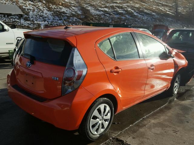 JTDKDTB3XC1008207 - 2012 TOYOTA PRIUS C ORANGE photo 4