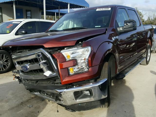 1FTEW1CP2GFC65674 - 2016 FORD F150 SUPER MAROON photo 2