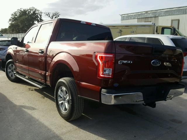 1FTEW1CP2GFC65674 - 2016 FORD F150 SUPER MAROON photo 3