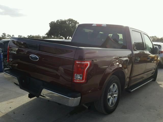 1FTEW1CP2GFC65674 - 2016 FORD F150 SUPER MAROON photo 4