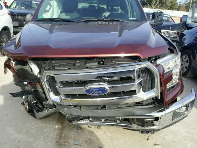 1FTEW1CP2GFC65674 - 2016 FORD F150 SUPER MAROON photo 9