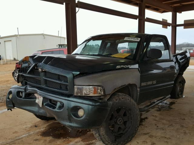 1B7HF13Y51J193198 - 2001 DODGE RAM 1500 GREEN photo 2