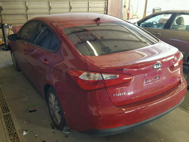 KNAFX4A67E5159556 - 2014 KIA FORTE LX RED photo 3