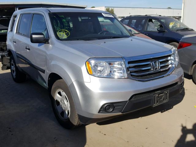 5FNYF3H26CB005735 - 2012 HONDA PILOT LX SILVER photo 1