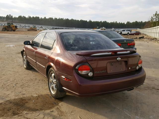 JN1CA31D71T820169 - 2001 NISSAN MAXIMA GXE BURGUNDY photo 3