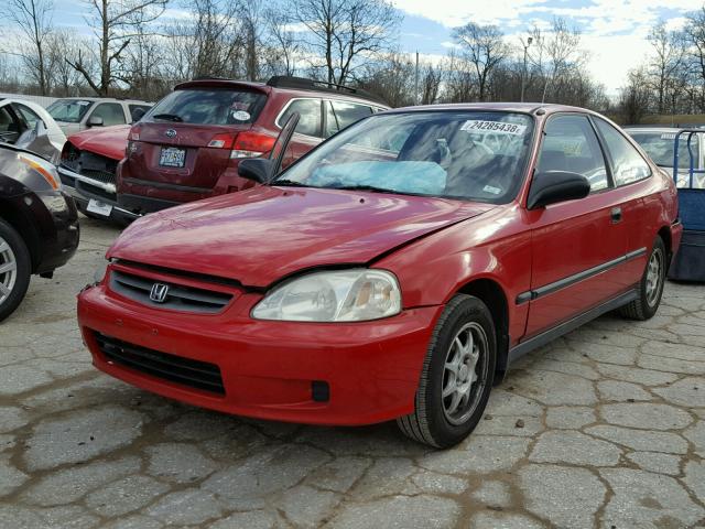 1HGEJ7228XL072293 - 1999 HONDA CIVIC HX RED photo 2