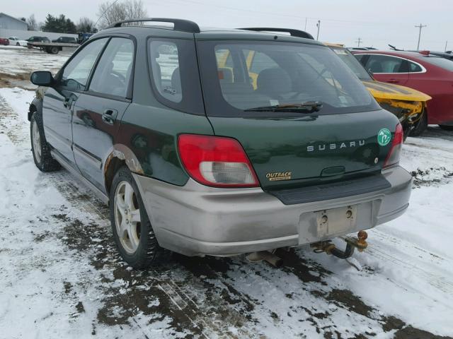 JF1GG68522G823266 - 2002 SUBARU IMPREZA OU GREEN photo 3