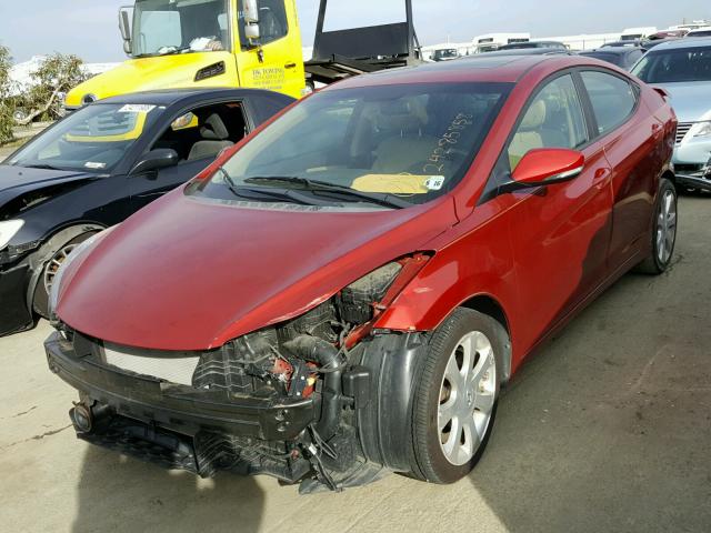 KMHDH4AE9BU158789 - 2011 HYUNDAI ELANTRA GL RED photo 2