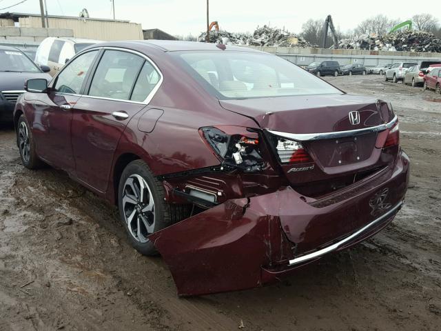 1HGCR2F85HA239496 - 2017 HONDA ACCORD EXL BURGUNDY photo 3