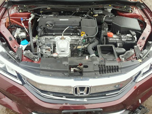 1HGCR2F85HA239496 - 2017 HONDA ACCORD EXL BURGUNDY photo 7