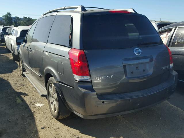 5N1BV28U84N323763 - 2004 NISSAN QUEST S CHARCOAL photo 3