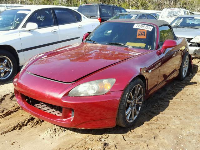 JHMAP21404S000960 - 2004 HONDA S2000 RED photo 2