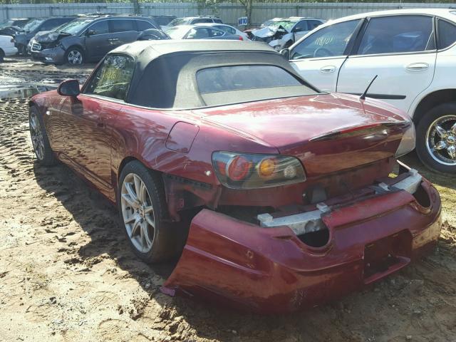 JHMAP21404S000960 - 2004 HONDA S2000 RED photo 3