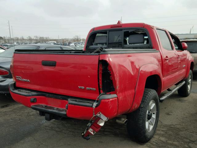 5TELU42N48Z489824 - 2008 TOYOTA TACOMA DOU RED photo 4