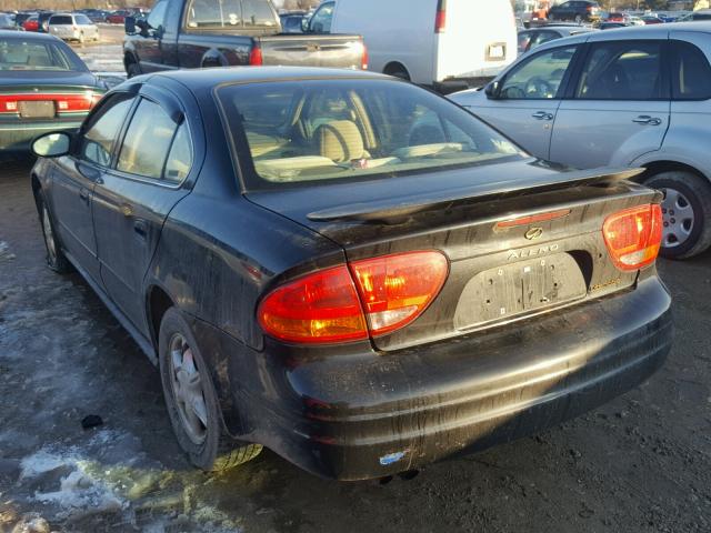 1G3NL52E11C282720 - 2001 OLDSMOBILE ALERO GL BLACK photo 3