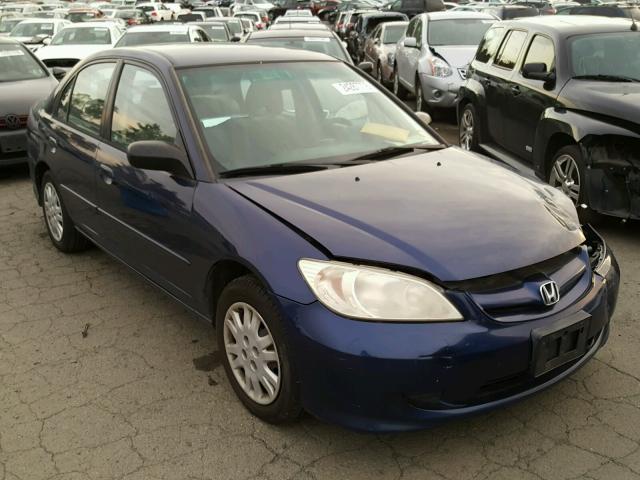 JHMES16554S001078 - 2004 HONDA CIVIC LX BLUE photo 1