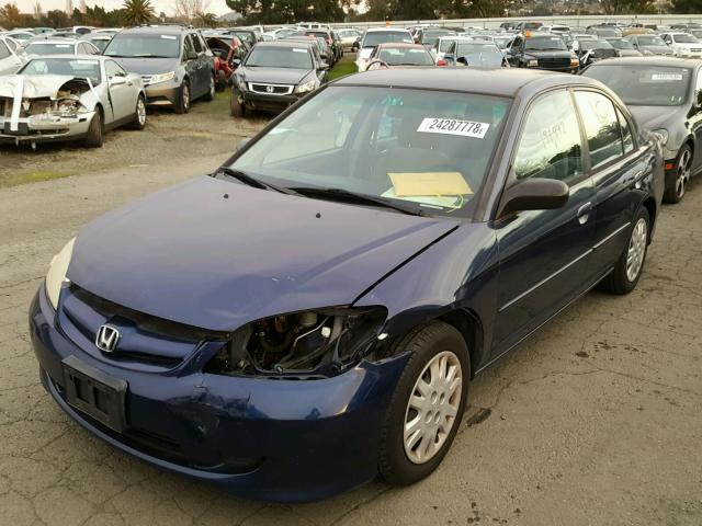 JHMES16554S001078 - 2004 HONDA CIVIC LX BLUE photo 2