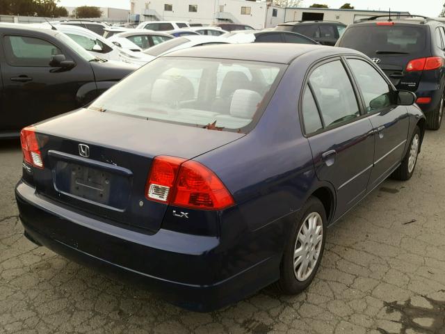 JHMES16554S001078 - 2004 HONDA CIVIC LX BLUE photo 4