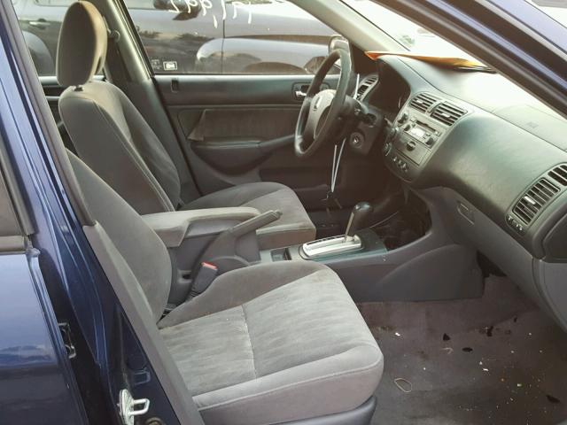 JHMES16554S001078 - 2004 HONDA CIVIC LX BLUE photo 5