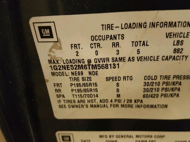 1G2NE52M6TM568131 - 1996 PONTIAC GRAND AM S BLUE photo 10